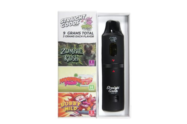 Straight Goods Triple Chamber Vape – Zombie Kush + Morning Punch + Bobby Wild (3 Grams + 3 Grams + 3 Gram)