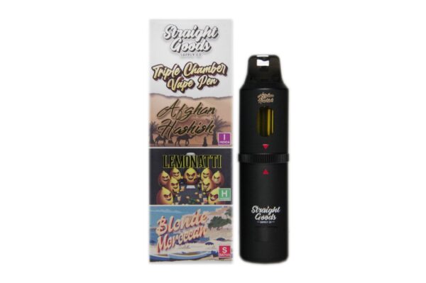 Straight Goods Triple Chamber Vape – Afghan Hashish + Lemonatti + Blonde Moroccan (3 Grams + 3 Grams + 3 Gram)