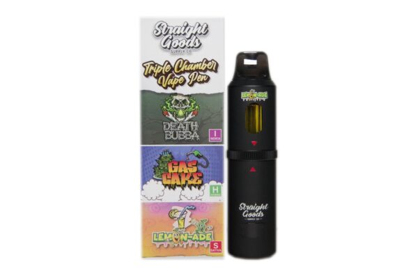 Straight Goods Triple Chamber Vape – Death Bubba + Gas Cake + Lemonade (3 Grams + 3 Grams + 3 Gram)