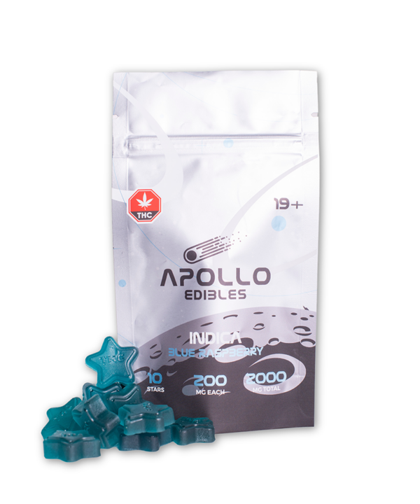 Apollo Edibles – Blue Raspberry Shooting Stars 2000MG THC Indica