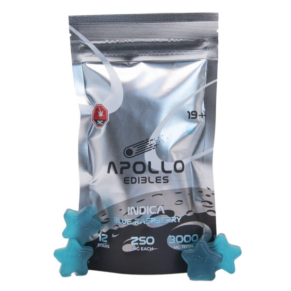 Apollo Edibles – Blue Raspberry Shooting Stars 3000mg THC Indica