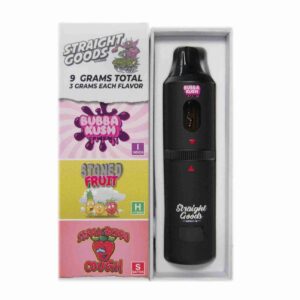 Straight Goods Triple Chamber Vape – Bubba Kush + Strawberry Cough + Stoned Fruit (3 Grams + 3 Grams + 3 Gram)