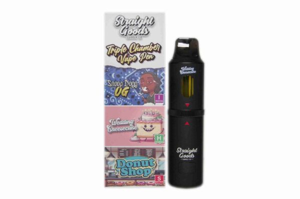 Straight Goods Triple Chamber Vape – Snoop Dogg OG + Wedding Cheesecake + Donut Shop (3 Grams + 3 Grams + 3 Gram)