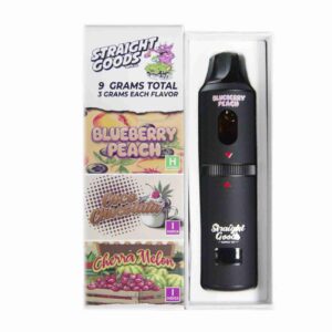 Straight Goods Triple Chamber Vape – Blueberry Peach + Coco Chocolata + Cherra Melon (3 Grams + 3 Grams + 3 Gram)